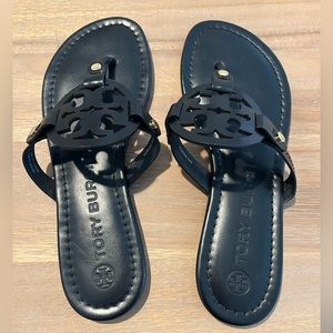 Matte Black Tory Burch Miller Sandals